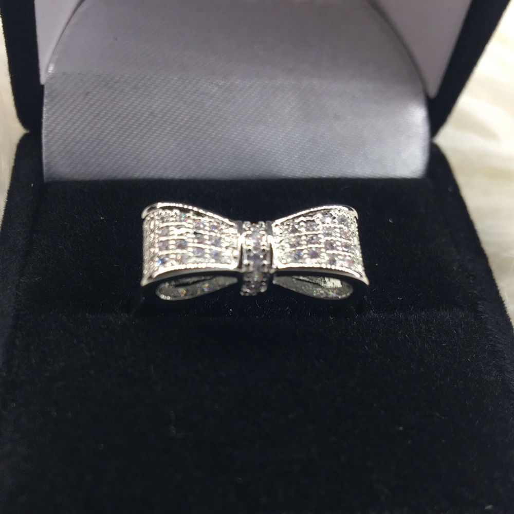 NEW 925 Stamped Sterling Silver Milgrain Bow Ring